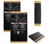 RUTYAUB Read in English and say it in Arabic Guided Prayer Mat, Interactive Guided Muslim Prayer Mat, BilingualGuided PrayerMat with Direction Finder, for Home Chambre and Travel (2pcs)