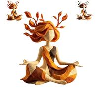 RUTYAUB Serenity Growth - Inner Harmony Sculptural Figurine, Meditation Sculpture Figurine, Resin Zen Sculpture for Living Room Bedroom Meditation Room Decor, Relaxation Gift (A)