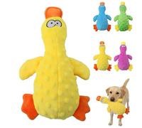 RUTYAUB Squeaky Duck Dog Toy, No Stuffing Plush Calming Interactive Chew Toy for Small Medium Large Dogs, Durable Soft Puppy Toys with Squeaker for Boredom Relief (yellow)
