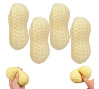 RUTYAUB Squeaky Peanut Shaped Dog Chew Toy for Medium Dogs Durable Tpr Material Interactive Puppy Teething Toy for Teeth Cleaning and Boredom Relief (4pcs)