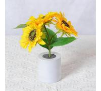 RUTYAUB Sunflowers LED Table Lamp,3 Head Simulation Flower Night Light,2026 New Rechargeable LED Table Lamp with Dimmable Light,USB Rechargeable Flower Lamp for Mother's Day Gift