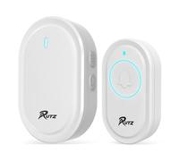RUTZ® Wireless Doorbell, Waterproof Plug-in Door Bells Wireless Cordless Chime Kit at The Range of 300m with 39 Chimes, 5-Level Volume & LED Light, Easy to Install for Home & Apartment (White)