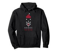 Ruude Santa Pixel Cross Stitch Face Graphic Pullover Hoodie