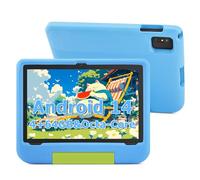 Ruufuuxy Kids Tablet 10 Inch - Android 14 Tablet for Kids, Octa-Core, 4GB RAM 64GB ROM Expandable, IPS HD 1280x800, WiFi 6, 5000mah Battery, GMS, 2.0MP + 5.0 MP, Parental Control (Blue EVA Case)