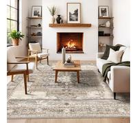 RUUGME 8x8 Square Area Rug for Living Room Washable Beige