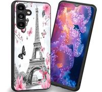 RUUHLJLET Designed for Samsung Galaxy S26 Plus 6.7-Inch,Soft Frosted Case Provides Full Protection (Eiffel Tower Sakura Butterfly)