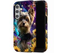 RUUHLJLET for Samsung Galaxy A17 5G Phone Case 6.7" 2025,Dual Layer 2-in-17 Shockproof Protective Case,Heavy Duty Anti-Fall Cover for Men Women，Yorkshire Terrier Butterfly