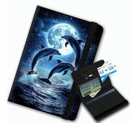 RUUHLJLET Passport Cover,Multi-Functional Travel Wallet,Stylish & Durable RFID Blocking Passport Holder, Travel Essentials for Men and Women, Cute Dolphin, Minimalist