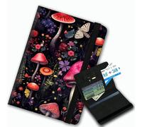 RUUHLJLET Passport Cover,Multi-Functional Travel Wallet,Stylish & Durable RFID Blocking Passport Holder, Travel Essentials for Men and Women, Flower Mushroom, Minimalist