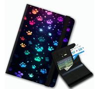 RUUHLJLET Passport Cover,Multi-Functional Travel Wallet,Stylish & Durable RFID Blocking Passport Holder, Travel Essentials for Men and Women, Colorful Dog Paw Prints, Minimalist