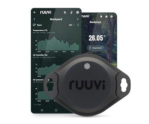 RuuviTag Pro 4in1 Wireless Bluetooth Temperature (°C/°F), Air Humidity, and Air Pressure. Alerts & History. Free Android/iOS apps. Integrates with Victron, Homey, and Home Assistant. Made in Europe.