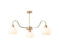 RuuXanthous 5 Lights Milk Glass Wood Chandelier Mid Century Modern Sputnik Ceiling Light Farmhouse Vintage Large Hanging Pendant Lamp For Living Room Bedroom Dining Kitchen Island Foyer