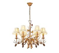 RuuXanthous E14 American country vintage chandelier, creative rustic style art deco chandelier, dining room lamp, for living room bedroom B&B dining table lamps and lanterns,6 heads