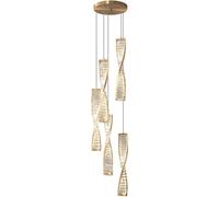 RuuXanthous Small Mini Crystal Chandelier Pendant Lights Island Bar 3 Light Gold Modern Farmhouse Lighting Spiral Black Mid Century Ceiling Hanging Lamp For Kitchen Dining Room Bedroom