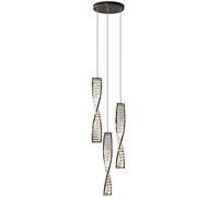 RuuXanthous Small Mini Crystal Chandelier Pendant Lights Island Bar 3 Light Gold Modern Farmhouse Lighting Spiral Black Mid Century Ceiling Hanging Lamp For Kitchen Dining Room Bedroom