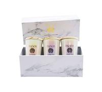 RUVA Spiritual Aromatherapy Crystal infused Candle Gift Set. Vegan, 100% Natural Soy Wax Infused with Essential Oils, Dried Flowers and Healing Crystals