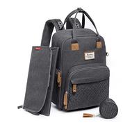 RUVALINO Baby Changing Bag Backpack, Neutral All-in-One Baby Bags for, Multifunction Large Travel Backpack with Portable Changing Pad, Stroller Straps, Pacifier Case and Insulated Pockets, Dark Gray