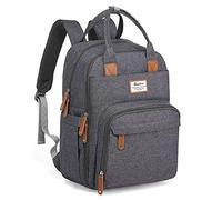 RUVALINO Diaper Backpack Large Diaper Backpack with Multifunctional Baby Bag and Mobile Changing Pad, Pacifier Holder for Mom and Dad (Dark Gray), One Size