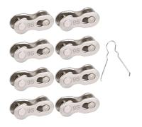 Ruvan Chain Lock 9 Compartments with Tool for Quick Chain Change, 8 Pairs Bicycle Chain Link Set Made of Carbon Steel, Bicycle Chain Link Chain Lock for Bicycle Chain
