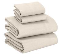 RUVANTI 100% Cotton Flannel Sheets California King Size - 4 Piece Warm, Soft & Breathable, Deep Pocket, Double Brushed Cozy All Season Bedding Set, Sand
