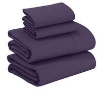 RUVANTI 100% Cotton Flannel Sheets King Size - 4 Piece Warm, Soft & Breathable, Deep Pocket, Double Brushed Cozy All Season Bedding Set, Egg Plant