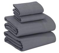 RUVANTI 100% Cotton Flannel Sheets King Size, Dark Grey, 4 Piece | Warm, Soft & Breathable, Deep Pocket, Double Brushed, Cozy All Season Bedding Set