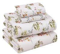 Ruvanti 100% Cotton Full Size Bed Sheets, 4 Pieces, Soft & Breathable Percale Weave Bedding, Deep Pocket 16", Hotel Standard, Crisp Cool Feel, Durable, Perfect Sheet Set Floral, Floral Bliss