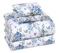 RUVANTI 100% Cotton King Size Sheets Set, 4 Pieces, Soft & Breathable Percale Weave Bedding, Deep Pocket 16", Hotel Standard, Crisp Cool Feel, Durable, Perfect Floral Bed Sheet, Paislyona