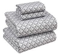 RUVANTI 100% Cotton Sheets for Queen Size Bed - Crispy Cooling Percale Sheets - Breathable & Durable Queen Sheet Set - 16 Inches Deep Pocket Queen Size Sheets - Gray - 4 Pieces