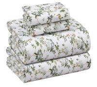 RUVANTI 100% Cotton Percale Sheets Queen Size, Heritage