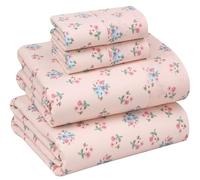 Ruvanti 100% Cotton Sheets - Crispy Cooling Percale Sheets for Queen Size Bed, Breathable & Durable Queen Sheet Set, 16 Inches Deep Pocket Bed Sheets, Spring On, 4 Pieces