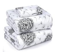 Ruvanti 100% Cotton Sheets - Crispy Cooling Percale Twin Sheet Set, 16 Inch Deep Pocket, Breathable & Durable, Dandelion, 3 Pieces