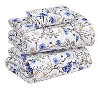 Ruvanti 100% Cotton Sheets - Crispy Cooling Percale Twin Sheet Set, 16 Inch Deep Pocket, Breathable & Durable, Sweet Pea, 3 Pieces
