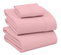 Ruvanti 100% Cotton Sheets - Crispy Cooling Percale Twin XL Sheet Set, 16 Inch Deep Pocket, Breathable & Durable, Bridal Rose, 3 Pieces