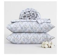 RUVANTI 100% Cotton Sheets King Size Bed Set - Silky Soft Sateen Weave for a Luxury Hotel Feel, 16" Deep Pocket, Cooling, Breathable & Durable, 4 Piece, Countryside
