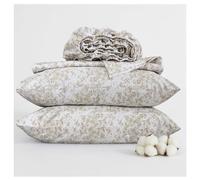 RUVANTI 100% Cotton Sheets Queen Size Bed Set - Silky Soft Sateen Weave for a Luxury Hotel Feel, 16" Deep Pocket, Cooling, Breathable & Durable, 4 Piece, Classic Bliss