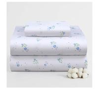 RUVANTI 100% Cotton Sheets Twin Size Bed Set - Silky Soft Sateen Weave for a Luxury Hotel Feel, 16" Deep Pocket, Cooling, Breathable & Durable, 3 Piece, Floral Tossed