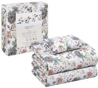 RUVANTI 100% Cotton Twin Sheets Set, 3 Pieces, Soft & Breathable Percale Weave Bedding, Deep Pocket 16", Hotel Standard, Crisp Cool Feel, Durable, Perfect Floral Bed Sheet, Dandelion Field