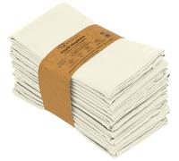 Ruvanti 12 Pack Cotton Blend Napkins 18 x 18 Inches Ivory Cream Washable Soft Durable Absorbent Hotel Lunch Restaurant Wedding Party