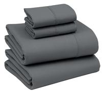 RUVANTI AONELAS Queen Sheets - Silky Soft Sheet Set - 4 Pieces Luxury Breathable Sheets for Queen Size Bed - All Seasons Cozy & Comfy 15 Inch Deep Pocket Snug Fit Hotel Bed Sheets - Dark Grey