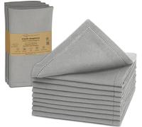Ruvanti Cloth Napkins - 100% Cotton Dinner Napkins, Hem Stitched Corners, 18x18 Inch, 12 Pack - Soft, Absorbent, Durable, Reusable, Wrinkle Resistant for Formal Dining & Everyday Use - Wild Dove