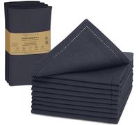 Ruvanti Cloth Napkins - 100% Cotton Dinner Napkins, Hem Stitched Corners, 18x18 Inch, 12 Pack - Soft, Absorbent, Durable, Reusable, Wrinkle Resistant for Formal Dining & Everyday Use - Ombre Blue