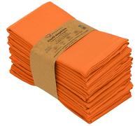 Ruvanti Cloth Napkins 12 Pack 18X18 Inch Dinner Table Napkins, Soft, Comfortable Cotton Enrich, Orange Napkins, Washable & Reusable Linen Napkins for Christmas, Dinner, Weddings, Bar, Cocktail Party.
