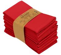 Ruvanti Cloth Napkins 12 Pack 18X18 Inch Dinner Table Napkins, Soft, Comfortable Cotton Enrich, Red Napkins, Washable & Reusable Linen Napkins for Christmas, Dinner, Weddings, Bar, Cocktail Party.
