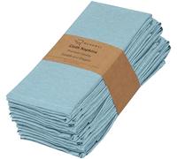Ruvanti Cloth Napkins Set of 12, 18x18 Inch Napkin Cloth Washable, Soft & Durable, Poly Cotton Dinner Napkins for Parties, Thanksgiving & Weddings - Baby Blue