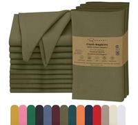 Ruvanti Cloth Napkins Set of 12, 18x18 Inches, 100% Cotton, Washable, Soft & Absorbent, Perfect for Wedding, Christmas, Thanksgiving Dinners - Capulet Olive