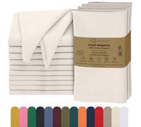 Ruvanti Cloth Napkins Set of 12, 18x18 Inches, Napkin Cloth Washable, Soft & Absorbent 100% Cotton Napkins, Perfect for Wedding, Christmas, Thanksgiving, and Dinner - Natural Color