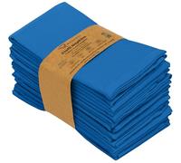 Ruvanti Cloth Napkins Set of 12, 18x18 Inches Napkins Cloth Washable, Soft, Durable, Absorbent, Cotton Blend. Table Dinner Napkins Cloth for Hotel, Lunch, Restaurant, Wedding Event, Parties - Blue