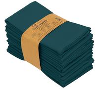 Ruvanti Cloth Napkins Set of 12, 18x18 Inches Napkins Cloth Washable, Soft, Durable, Absorbent, Cotton Blend. Table Dinner Napkins Cloth for Thanksgiving, Halloween Dinners Parties - Deep Teal