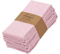 Ruvanti Cloth Napkins Set of 12, 18x18 Reusable Napkins Cloth Washable, Soft & Durable Table Napkin, Poly Cotton Fabric Dinner Napkins for Parties, Christmas, Thanksgiving, Weddings - Pink